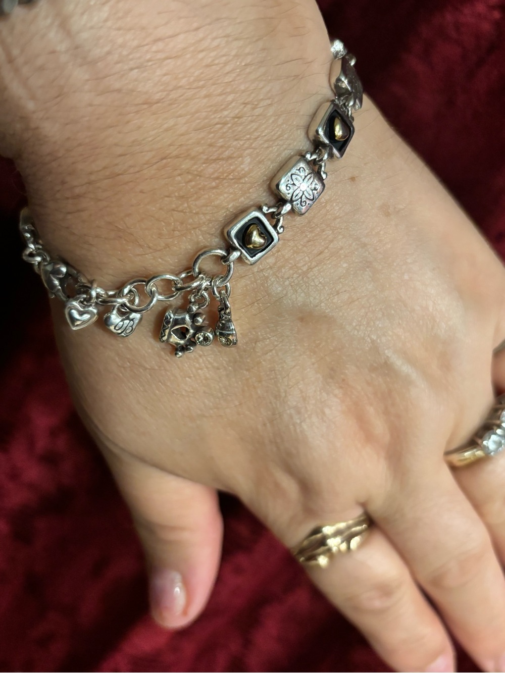 Brighton Two-Tone Silver and Gold Charm Bracelet